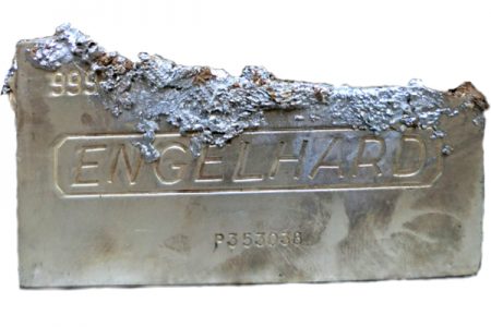 Heated "Engelhard" bar reveals lead and tin